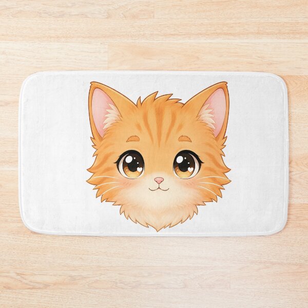 Item preview, Cute Kawaii Orange Cat Head – Pastel Anime Kitten designed and sold by nocturnastore.
