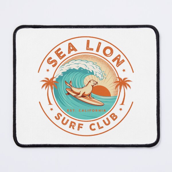 Item preview, Sea Lion Surf Club California – Retro Coastal Surfing Sea Lion Design designed and sold by ArcticFoxStudio.