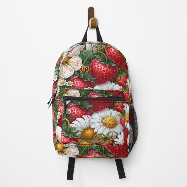 Item preview, Bright Pattern- Strawberries, Flowers and Bees 4 designed and sold by Gypsykiss.