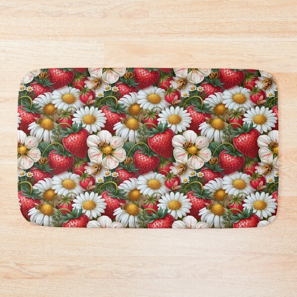 Item preview, Bright Pattern- Strawberries, Flowers and Bees 4 designed and sold by Gypsykiss.