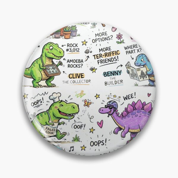 Item preview, Funny Dinosaur Character Doodle Collection designed and sold by Khatumeye.