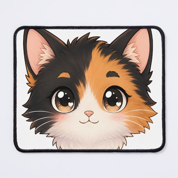 Item preview, Cute Kawaii Calico Cat Head – Pastel Anime Kitten designed and sold by nocturnastore.