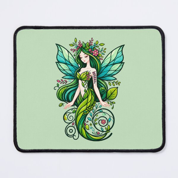 Item preview, Elegant Forest Nymph Fairy with Teal Wings designed and sold by NerdiPop.