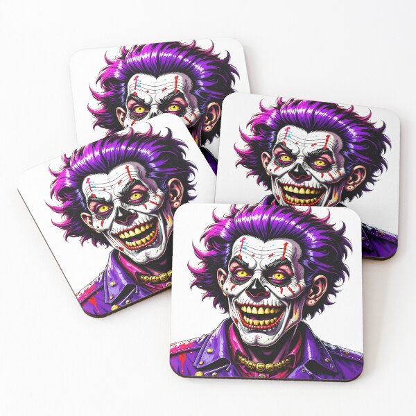 Item preview, Neon Punk Horror Clown – Gothic Villain Portrait Art joker designed and sold by NorthernDk_art .