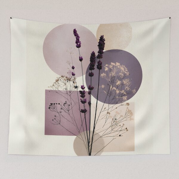 Item preview, Boho Dried Lavender Purple Abstract Collage Art designed and sold by daila70.