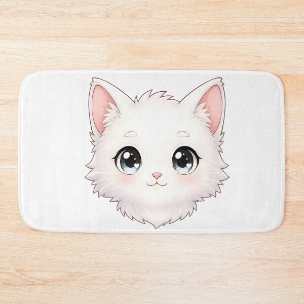 Item preview, Cute Kawaii White Cat Head – Pastel Anime Kitten designed and sold by nocturnastore.