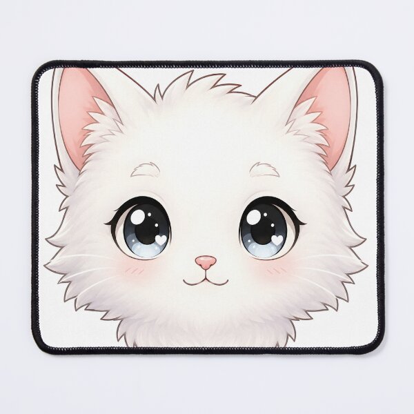 Item preview, Cute Kawaii White Cat Head – Pastel Anime Kitten designed and sold by nocturnastore.