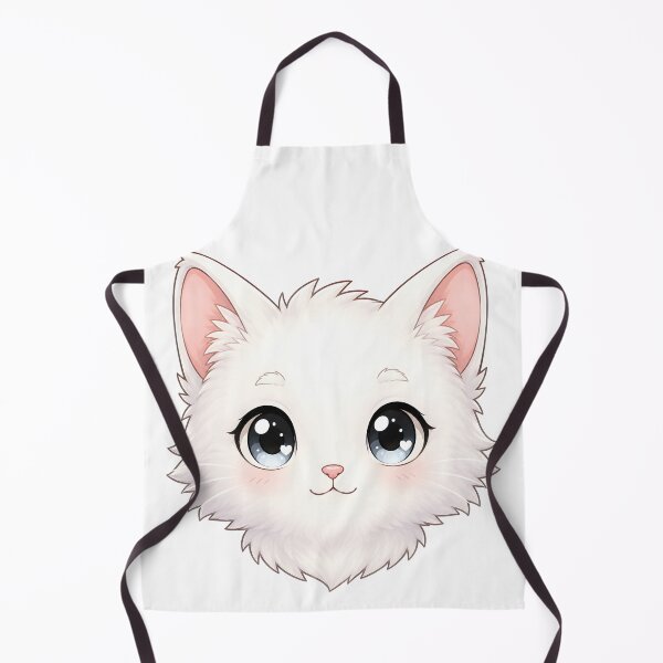 Item preview, Cute Kawaii White Cat Head – Pastel Anime Kitten designed and sold by nocturnastore.