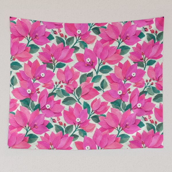 Item preview, Pink Bougainvillea Floral Pattern, Seamless Tropical Flower Collage, Botanical Garden Print, Bright Pink Floral Design designed and sold by SWSandraWechner.