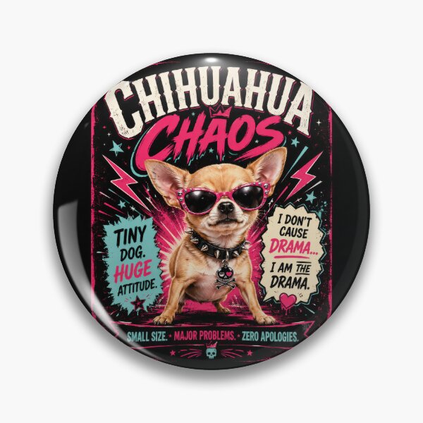 Item preview, Chihuahua Chaos Tiny Dog Attitude Poster  designed and sold by Sketchlegacy.