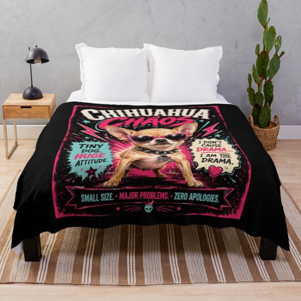 Item preview, Chihuahua Chaos Tiny Dog Attitude Poster designed and sold by Sketchlegacy.