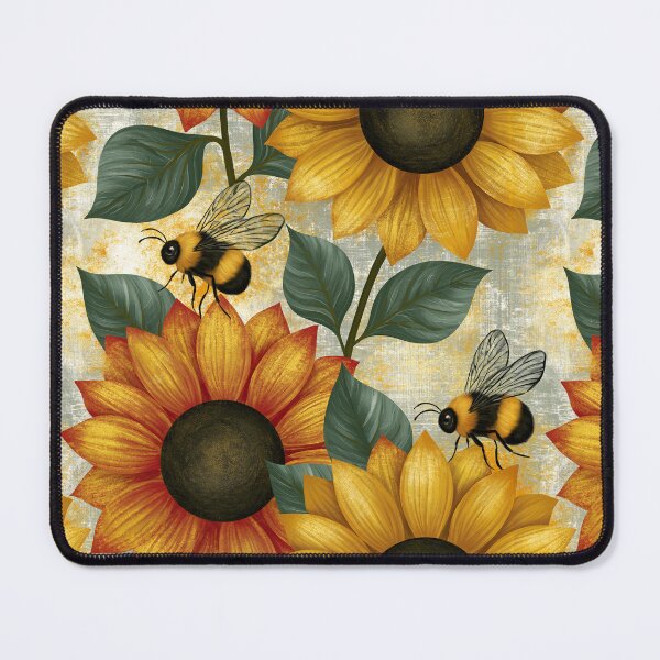 Item preview, Bright Pattern- Sunflowers and Bee's designed and sold by Gypsykiss.