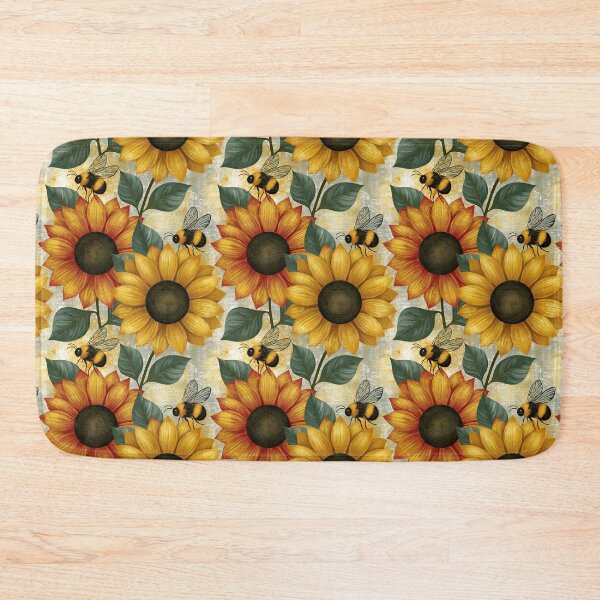 Item preview, Bright Pattern- Sunflowers and Bee's designed and sold by Gypsykiss.
