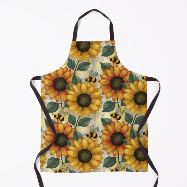 Item preview, Bright Pattern- Sunflowers and Bee's designed and sold by Gypsykiss.