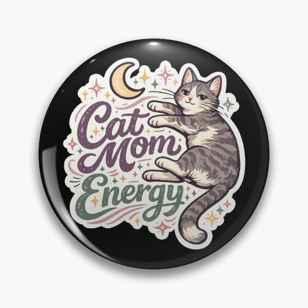 Item preview, Cat Mom Energy Moon Cat Sticker  designed and sold by Sketchlegacy.