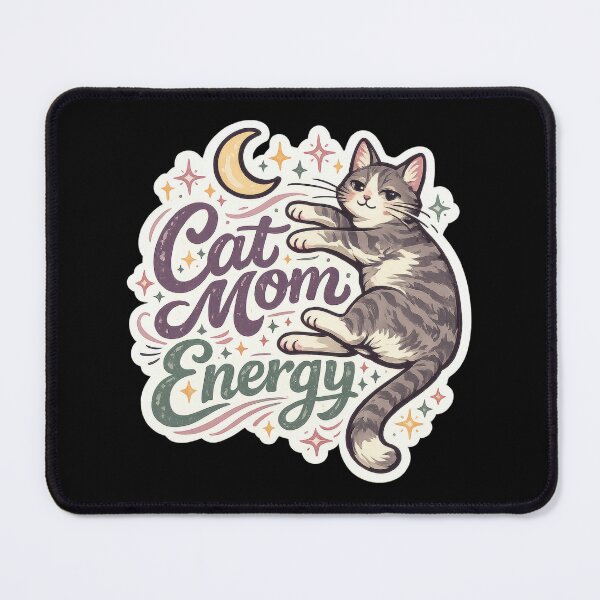 Item preview, Cat Mom Energy Moon Cat Sticker designed and sold by Sketchlegacy.