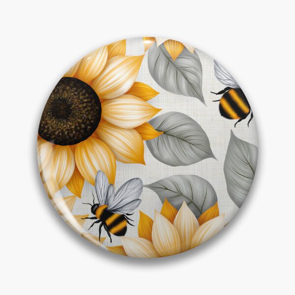 Item preview, Bright Pattern- Sunflowers and Bee's 2 designed and sold by Gypsykiss.