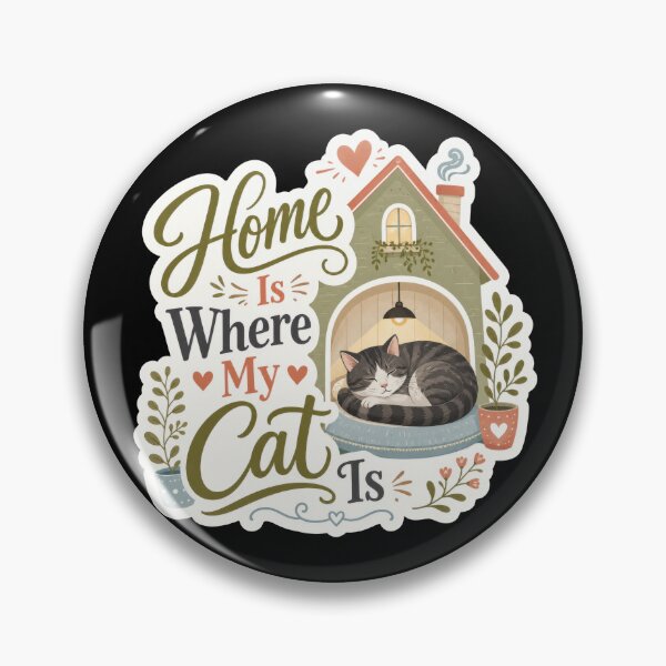 Item preview, Home Is Where My Cat Is Cozy Cat Sticker  designed and sold by Sketchlegacy.