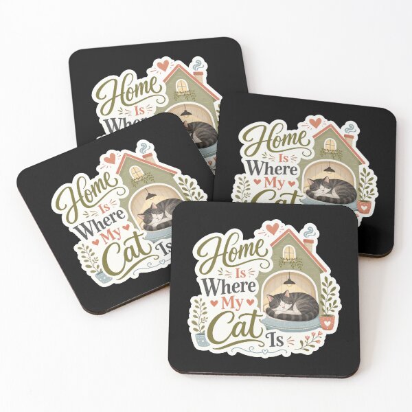Item preview, Home Is Where My Cat Is Cozy Cat Sticker  designed and sold by Sketchlegacy.