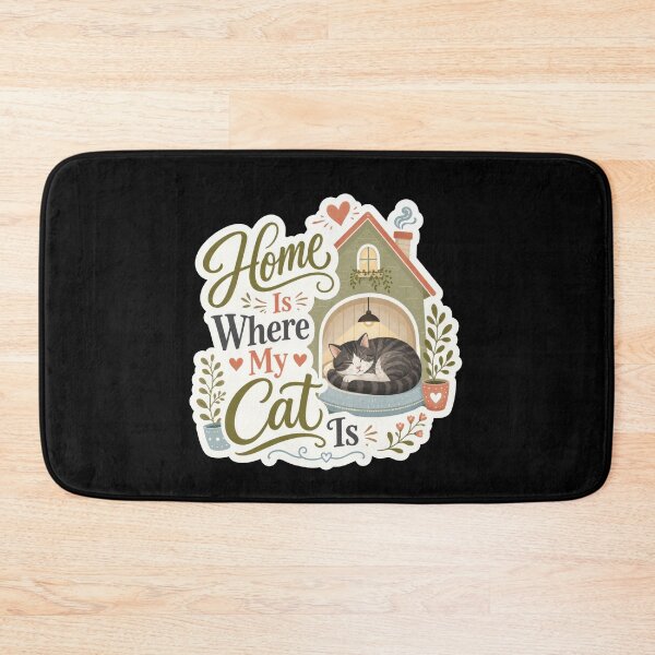 Item preview, Home Is Where My Cat Is Cozy Cat Sticker  designed and sold by Sketchlegacy.