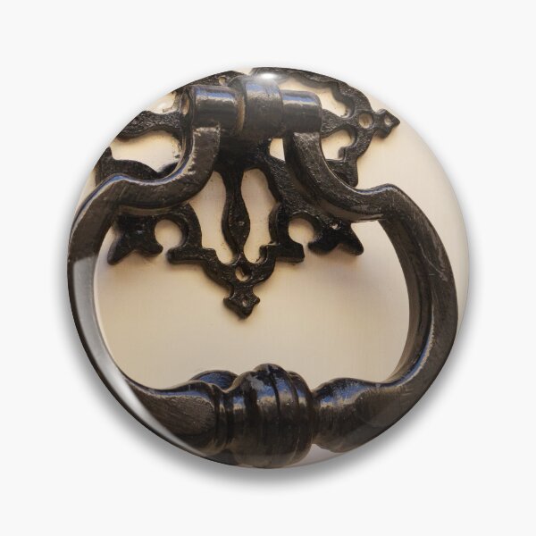 Item preview, Black Antique Door Knocker On Cream Door With Ornate Iron Backplate Vintage Detail designed and sold by Nmallia.