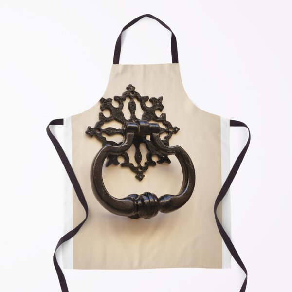Item preview, Black Antique Door Knocker On Cream Door With Ornate Iron Backplate Vintage Detail designed and sold by Nmallia.