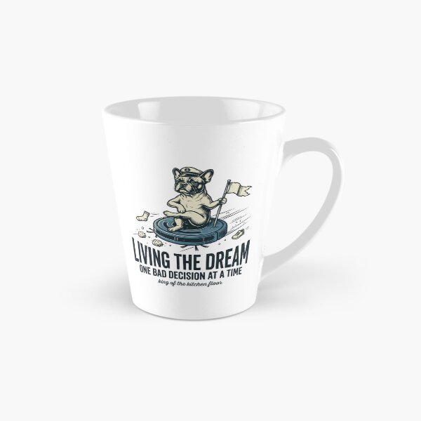 Item preview, Living the Dream One Bad Decision at a Time – French Bulldog Robot Vacuum King Design designed and sold by BumbleBloom7.