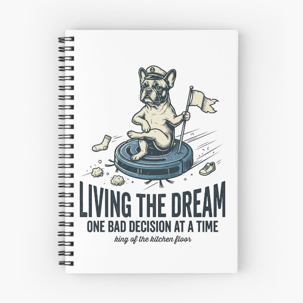 Item preview, Living the Dream One Bad Decision at a Time – French Bulldog Robot Vacuum King Design designed and sold by BumbleBloom7.