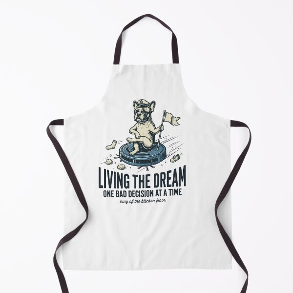 Item preview, Living the Dream One Bad Decision at a Time – French Bulldog Robot Vacuum King Design designed and sold by BumbleBloom7.