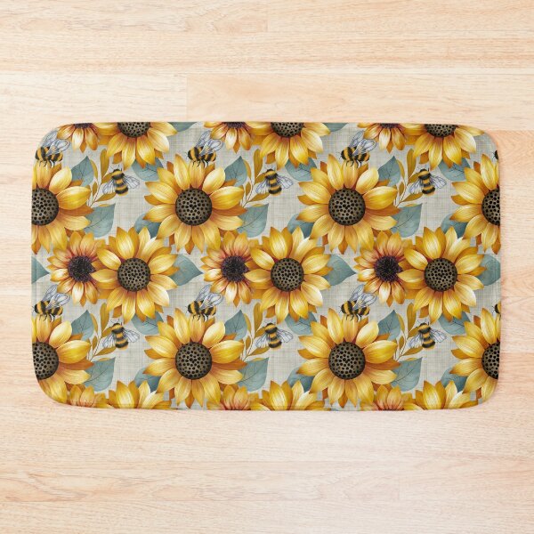 Item preview, Bright Pattern- Sunflowers and Bee's 3 designed and sold by Gypsykiss.
