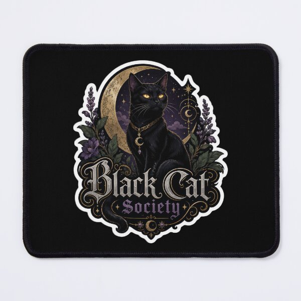 Item preview, Black Cat Society Gothic Moon Sticker designed and sold by Sketchlegacy.