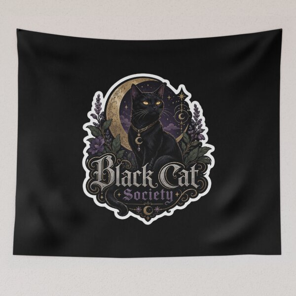 Item preview, Black Cat Society Gothic Moon Sticker  designed and sold by Sketchlegacy.