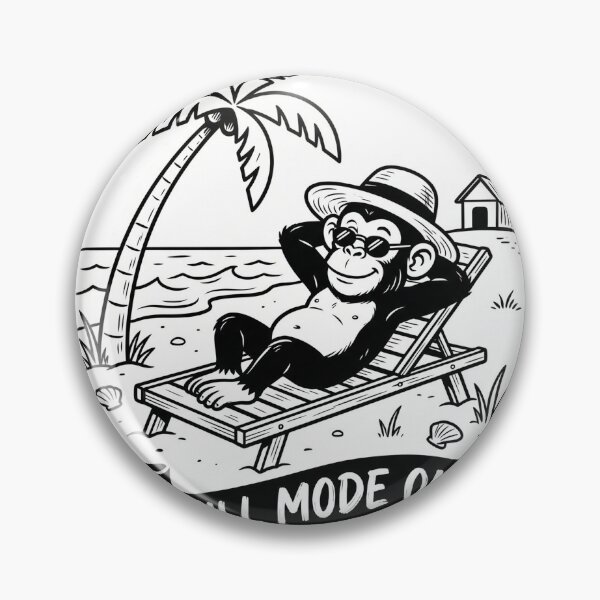 Item preview, Chill Mode On Monkey Beach Sticker - Funny Relaxing Summer Vibes designed and sold by venus-st.