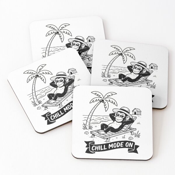 Item preview, Chill Mode On Monkey Beach Sticker - Funny Relaxing Summer Vibes designed and sold by venus-st.