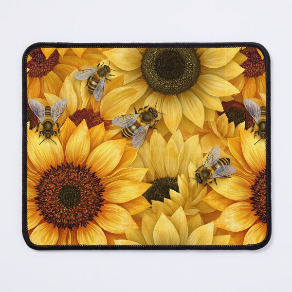 Item preview, Bright Pattern- Sunflowers and Bee's 4 designed and sold by Gypsykiss.