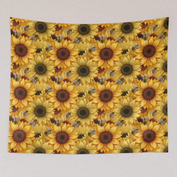 Item preview, Bright Pattern- Sunflowers and Bee's 4 designed and sold by Gypsykiss.
