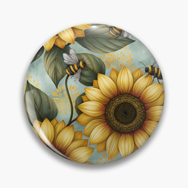 Item preview, Bright Pattern- Sunflowers and Bee's 5 designed and sold by Gypsykiss.