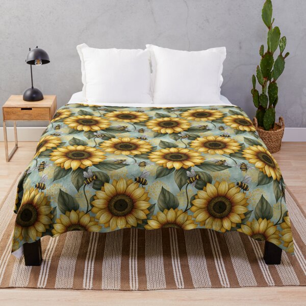 Item preview, Bright Pattern- Sunflowers and Bee's 5 designed and sold by Gypsykiss.