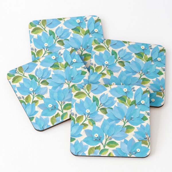 Item preview, Blue Bougainvillea Floral Pattern, Seamless Tropical Flower Collage, Botanical Garden Print, Bright Blue Floral Design designed and sold by SWSandraWechner.