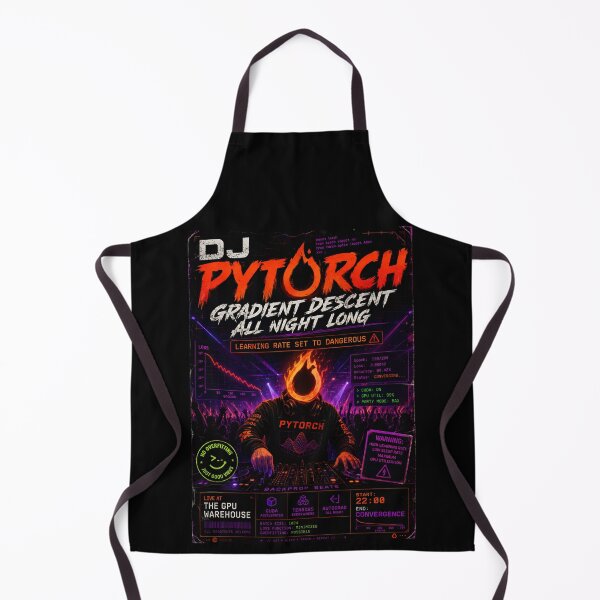 Item preview, DJ PyTorch – Gradient Descent All Night Long designed and sold by Nerd Romance Café.