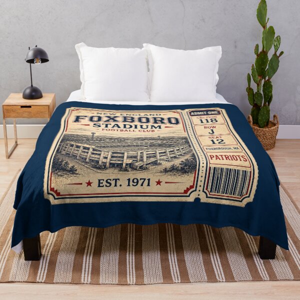 Aperçu de l'œuvre Billet vintage pour le stade de Foxboro, stade rétro du New England Football Club créée et vendue par GhostDawgs.
