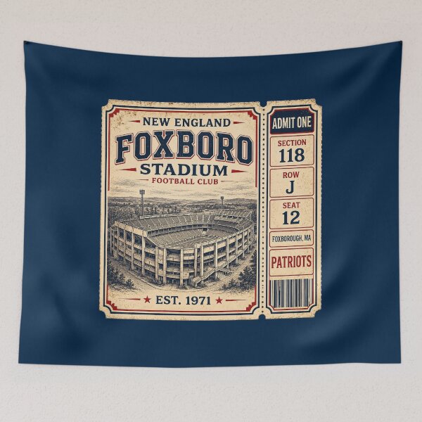 Item preview, Foxboro Stadium Vintage Ticket, New England Football Club Retro Stadium designed and sold by GhostDawgs.