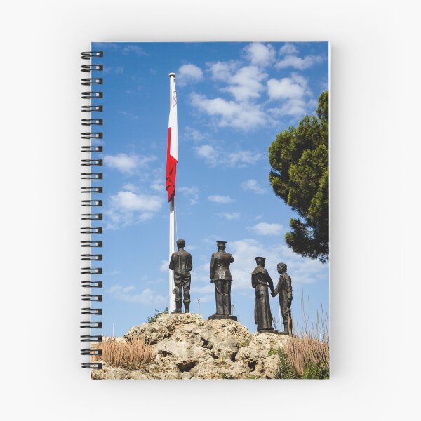 Item preview, Bronze Military Memorial With Maltese Flag and Figures on Rocky Plinth Under Blue Sky designed and sold by Nmallia.