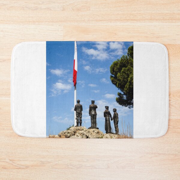 Item preview, Bronze Military Memorial With Maltese Flag and Figures on Rocky Plinth Under Blue Sky designed and sold by Nmallia.