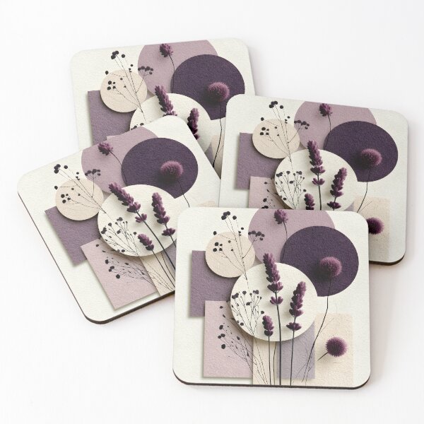 Item preview, Abstract Dried Wildflowers Boho Purple Pastel Collage designed and sold by daila70.