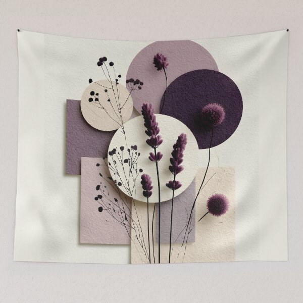 Item preview, Abstract Dried Wildflowers Boho Purple Pastel Collage designed and sold by daila70.