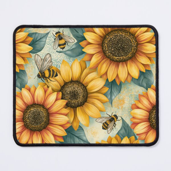 Item preview, Bright Pattern- Sunflowers and Bee's 6 designed and sold by Gypsykiss.
