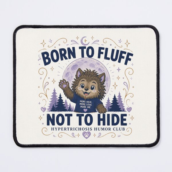 Item preview, Born to Fluff Not to Hide - Hypertrichosis Awareness Cute Werewolf Design designed and sold by BlackSector77.
