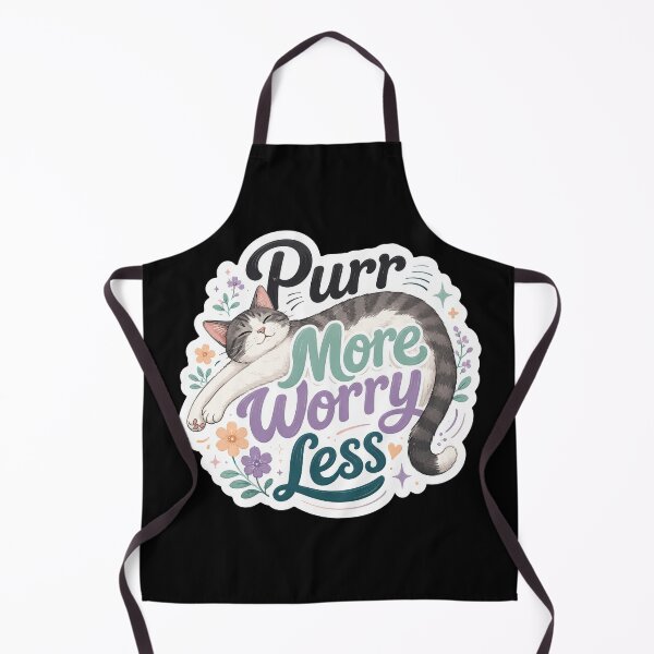 Item preview, Purr More Worry Less Cozy Cat Sticker designed and sold by Sketchlegacy.