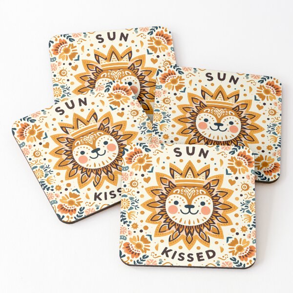 Item preview, Sun Kissed Folk Leo Lion - Majestic Scandinavian Folk Art by heidiannemorris © designed and sold by FOLK ART FUSION by heidiannemorris.